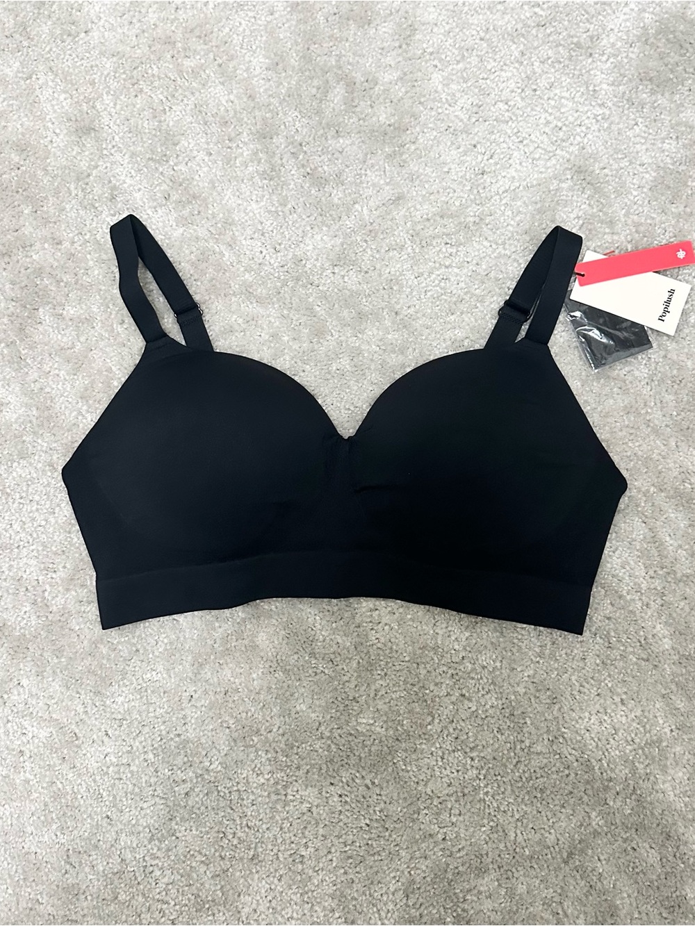 NEW POPPILUSH ContourLift™ Seamless Wireless Shaping Push Up Bra in Black XXL